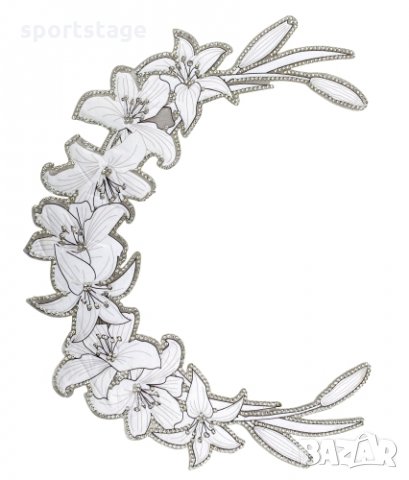 Декорация с камъчета диаманти във формата на огърлица. Декорацията се залепва върху дрехата с помощт, снимка 4 - Художествена гимнастика - 31781948