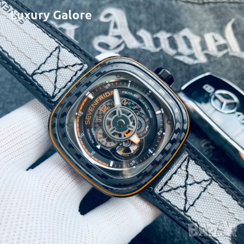 Мъжки часовник SevenFriday P3C/07 Orange Carbon с автоматичен механизъм, снимка 2 - Мъжки - 39335989