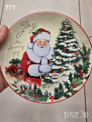 Коледни чинии 19 см, снимка 8 - Чинии - 48131330