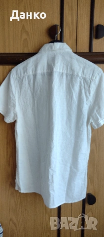 Мъжка риза с къс ръкав Linen blend F&F , снимка 2 - Ризи - 53915461