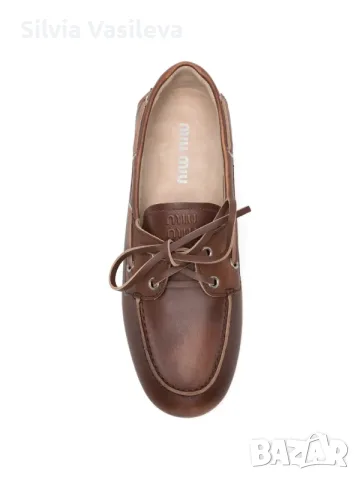 Дамски обувки Miu Miu lace-up leather boat shoes
