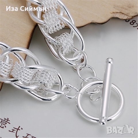 Сребърна гривна, снимка 7 - Гривни - 34211699