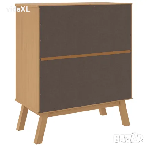 vidaXL Шкаф с чекмеджета OLDEN, кафяво, борово дърво масив, снимка 9 - Скринове - 56147303