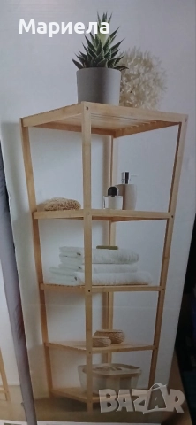Етажерка с 5 рафта, Бамбук, Натурален, 37х37смх140см, снимка 4 - Други стоки за дома - 52118777