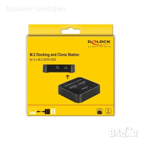 Външна докинг стойка Delock, За 2 x M.2 SATA SSD, Функция за клониране, снимка 2 - Кабели и адаптери - 53084264