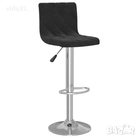 vidaXL Бар табуретки, 2 бр, черни, кадифе, снимка 3 - Столове - 56147030