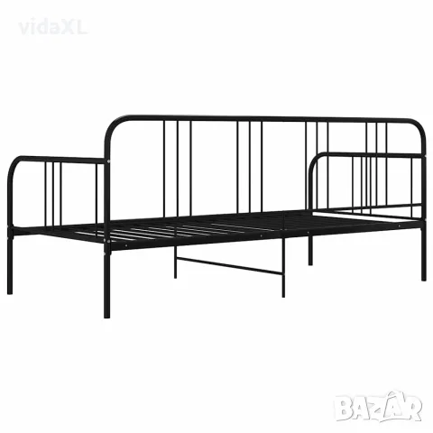 vidaXL Рамка за разтегателен диван, черна, метал, 90x200 см, снимка 5 - Спални и легла - 56146797