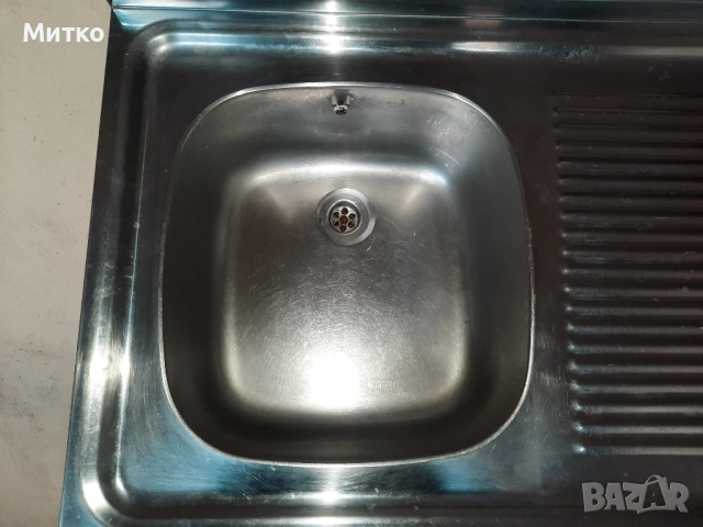 Мивка от неръждавейка хром алпака с десен плот, снимка 3 - Мивки - 52534884