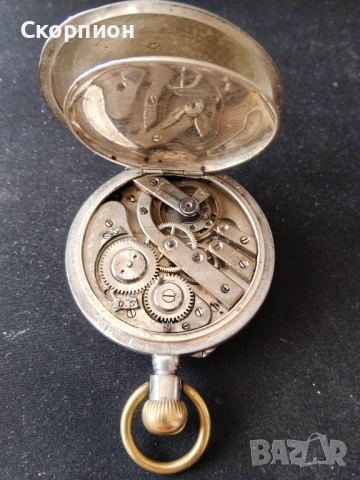 Швейцарски СРЕБЪРЕН джобен часовник Remortoir 1900г. - 15 РУБИНА - ПРОМОЦИЯ, снимка 14 - Джобни - 51648205