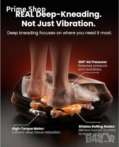 Електрически шиацу масажор за крака с въздушна компресия и загряване Bob & Brad, снимка 6 - Масажори - 51720575