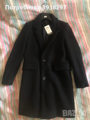 Дамско черно палто, снимка 2 - Палта, манта - 44809494