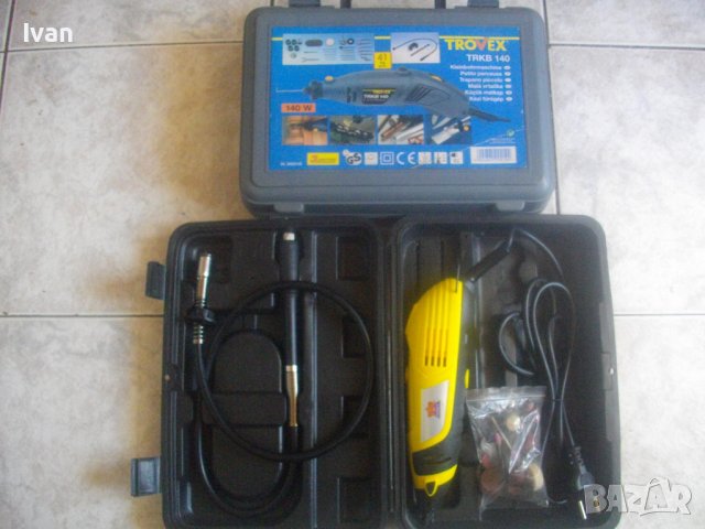 Нова Немска Мини Дрелка-Шлифовалка/Прав Шлайф-140W-TROVEX/170W-Top Craft-Пълен Комплект, снимка 2 - Други инструменти - 37640952