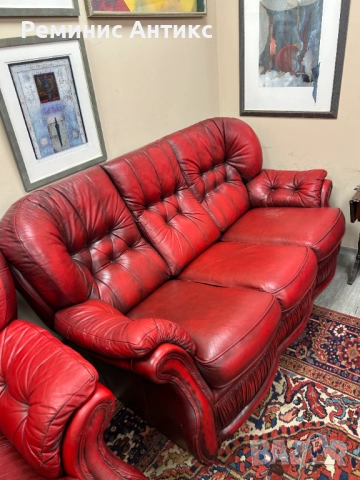 Класически диван Честърфийлд и 2 фотьойла., снимка 5 - Дивани и мека мебел - 52733720