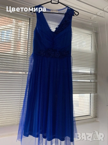 Официална рокля в турски синьо универсален размер, снимка 2 - Рокли - 53045594