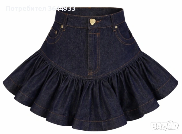 Дънкова пола с воали 