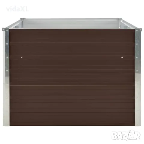 vidaXL Повдигната леха, 160x80x45 см, поцинкована стомана, кафява, снимка 4 - Саксии и кашпи - 56147608