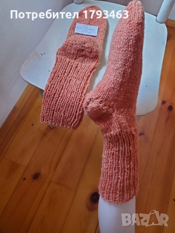 Ръчно плетени дамски чорапи от вълна. Размер 38, снимка 3 - Дамски чорапи - 51169047