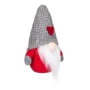 Гном с плетена шапка, 15 см, сив/червен, снимка 2