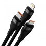 Кабел USB към Lightning, Type C и Micro USB 3 в 1 100W Baseus CASS030001 1.2m Cable 3 in 1, снимка 2