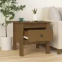 vidaXL Странични масички 2 бр меденокафяви 40x40x39 см бор масив, снимка 5