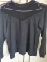 Черна еластична блуза с дантела , снимка 1 - Корсети, бюстиета, топове - 38507140