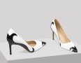 Красив модел бели елегантни обувки с ток, снимка 3
