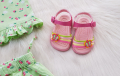 Бебешки комплект "Черешки" 9-12месеца и сандали №16, снимка 18