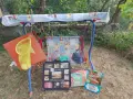 Детска люлка за двор дълга 150см. + допълн. разтегателно детско столче оранж.тигърче, снимка 1