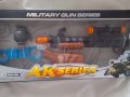 Детска играчка- Пушка АК с батерии, свети, стреля 