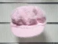 Нова зимна дамска пухена шапка baker boy в розов цвят, снимка 3