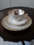Порцеланова чаша за кафе с чинийка и чиния за торта , снимка 1