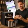 Смарт Еърфрайър , 2200W, XXL 6.5л, Wi-Fi Tuya App, 10 Програми, Неръждаема стомана, снимка 3