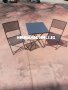 Градински комплект -сгъваема маса и два сгъваеми стола дърво и метал, снимка 1 - Градински мебели, декорация  - 40622674