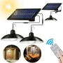 Двойни соларни LED лампи с дистанционно управление, снимка 1