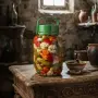 Стъклен буркан за съхранение 5 л с капак и дръжка, снимка 1
