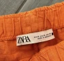 Zara ленен оранжев панталон с връзки, М размер, но по-скоро Л-ХЛ, снимка 2