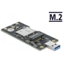 DeLOCK USB 3.2 Gen 1 конвертор от Type-A щепсел към M.2 Key B със слот за SIM карта, снимка 3