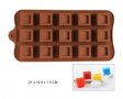 15 квадрати квадратчета кубче с вдлъбнат наклон силиконов молд форма за шоколадови бонбони фондан 