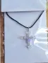 Колие с мъниста от кристали, чешки перли, посребрена бижутерска тел - ръчна изработка, снимка 6