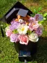 Тематични букети със сапунени цветя и плюшено мече за абитуриенти /абсолвенти, снимка 11