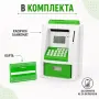 Интерактивна детска касичка банкомат с карта и PIN, зелена, снимка 5