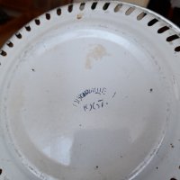 Стара емайлирана чиния,фруктиера #5, снимка 5 - Антикварни и старинни предмети - 37758845