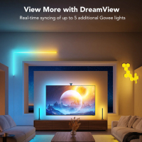 Govee Envisual TV LED Backlight T2 с двойни камери, 11,8 фута RGBIC Wi-Fi LED лентови светлини за 55, снимка 3 - Лед осветление - 44714367