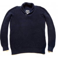 G-Star Raw Avihu Shawl Knit Mazarine Blue Мъжки Пуловер Размер M/L, снимка 2 - Пуловери - 35460849