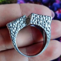 Красив сребърен пръстен с Пурпурен Аметист , снимка 7 - Пръстени - 40741582