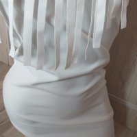 Елегантна бяла рокля с ресни - 25,00лв., снимка 11 - Рокли - 29313775