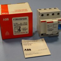 дефектнотокова защита ABB F364-63/0.03 residual current circuit breaker 63A, 30mA, снимка 1 - Резервни части за машини - 37238774