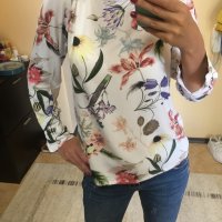 Дамска блуза на цветя, снимка 6 - Блузи с дълъг ръкав и пуловери - 30260173