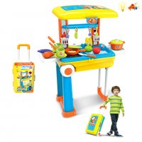 Детска кухня - куфар със светещ керамичен котлон и реалистични звуци, снимка 2 - Играчки за стая - 35379344
