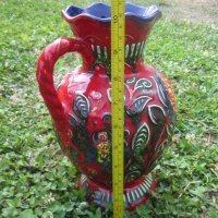 Красива германска ваза или кана, червена със синьо, снимка 5 - Вази - 31802281